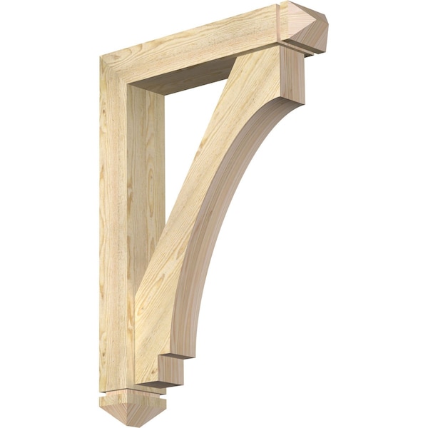 Ekena Millwork Imperial Arts and Crafts Rough Sawn Bracket w/ Offset Brace, Douglas Fir, 6"W x 28"D x 40"H BKT0604X28X40IMP03RDF - main